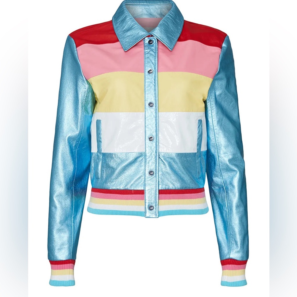 The Mighy Company Dover Jacket Medium rainbow metallic leather